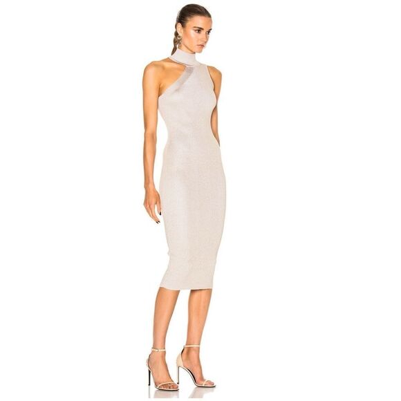CUSHNIE One Shoulder Mock Neck Pencil Dress in size XS - Picture 2 of 11